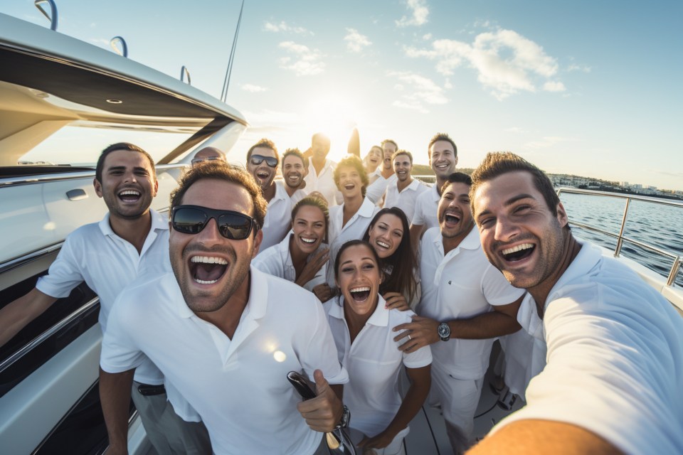 Recording the camaraderie and laughter during onboard games and activities, yacht, vacation Generative AI Recording the camaraderie and laughter during onboard games and activities, yacht, vacation Generative AI