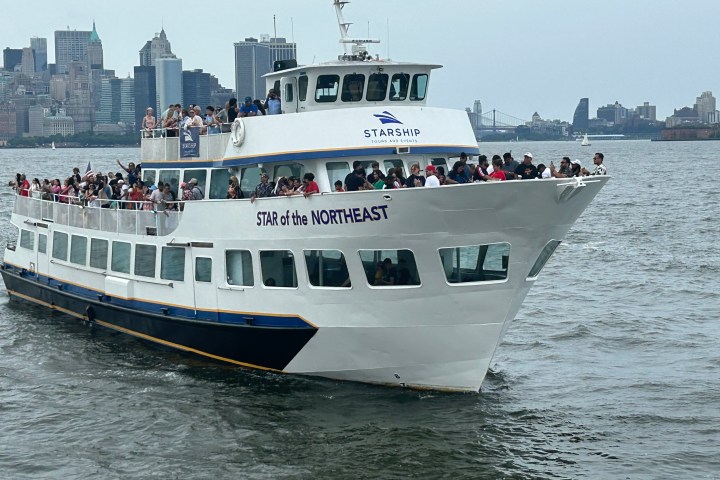 a large ship in the water