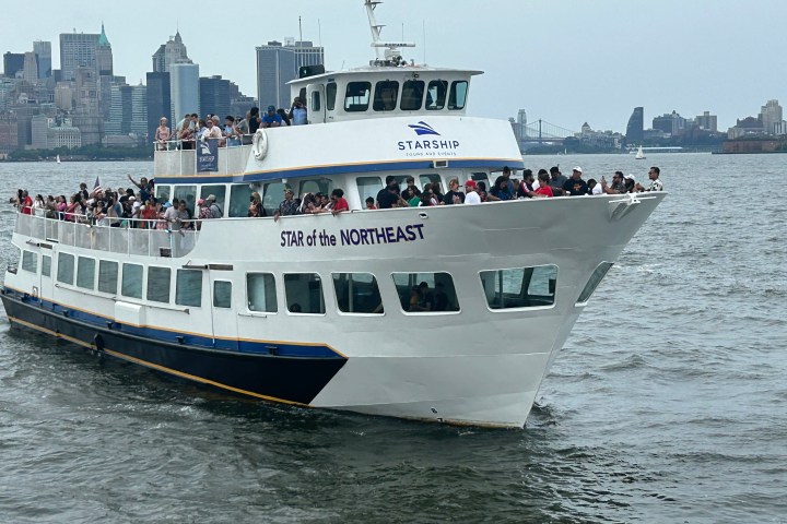 a large ship in the water